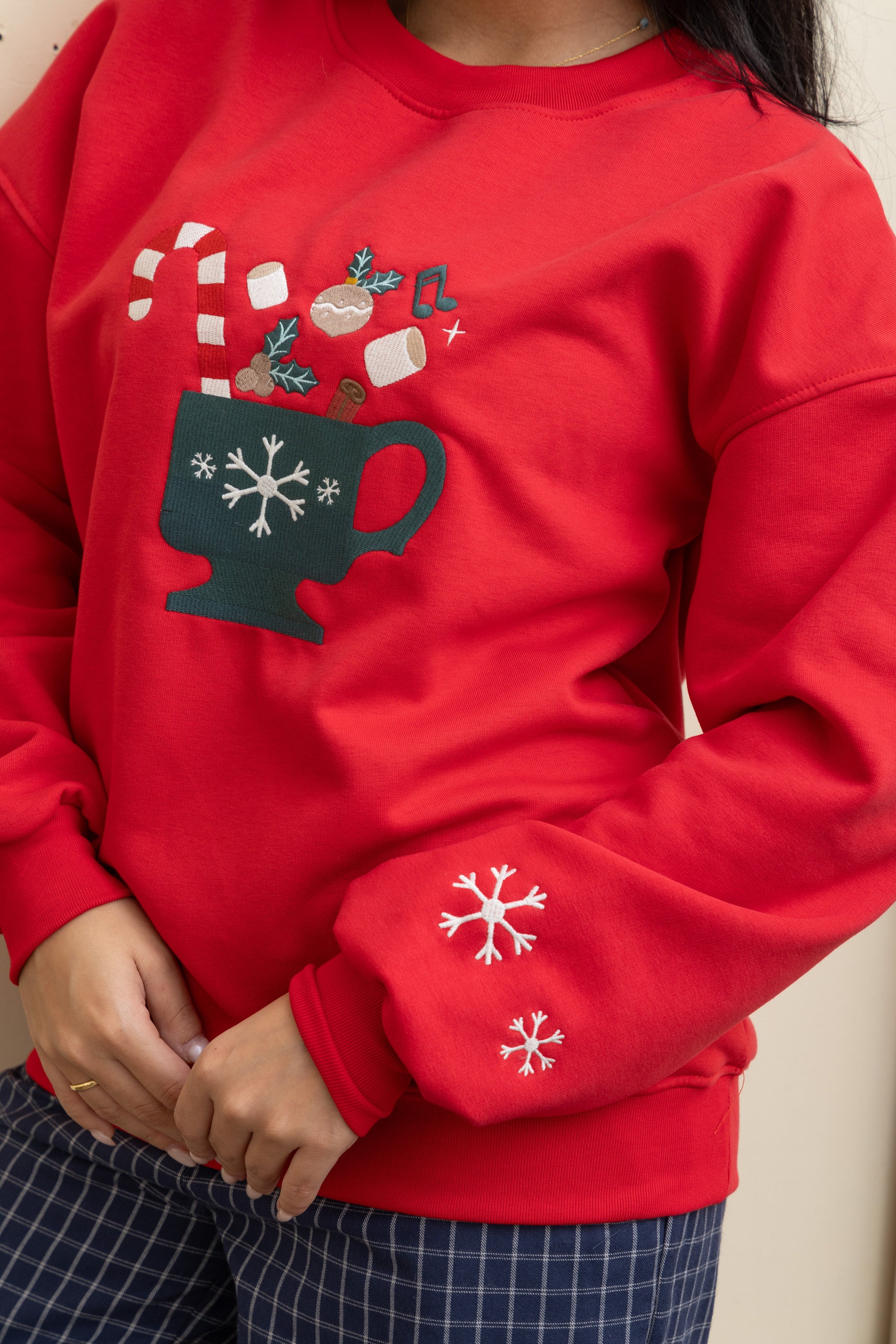 Image of Christmas Checkered Pajama - Red